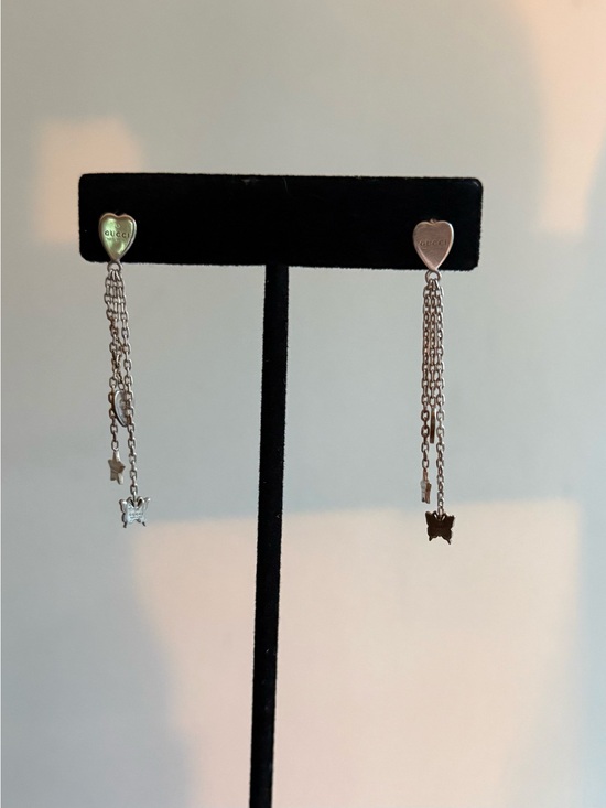 Gucci Jewelry - Gucci Silver Charm Chain Drop Earrings